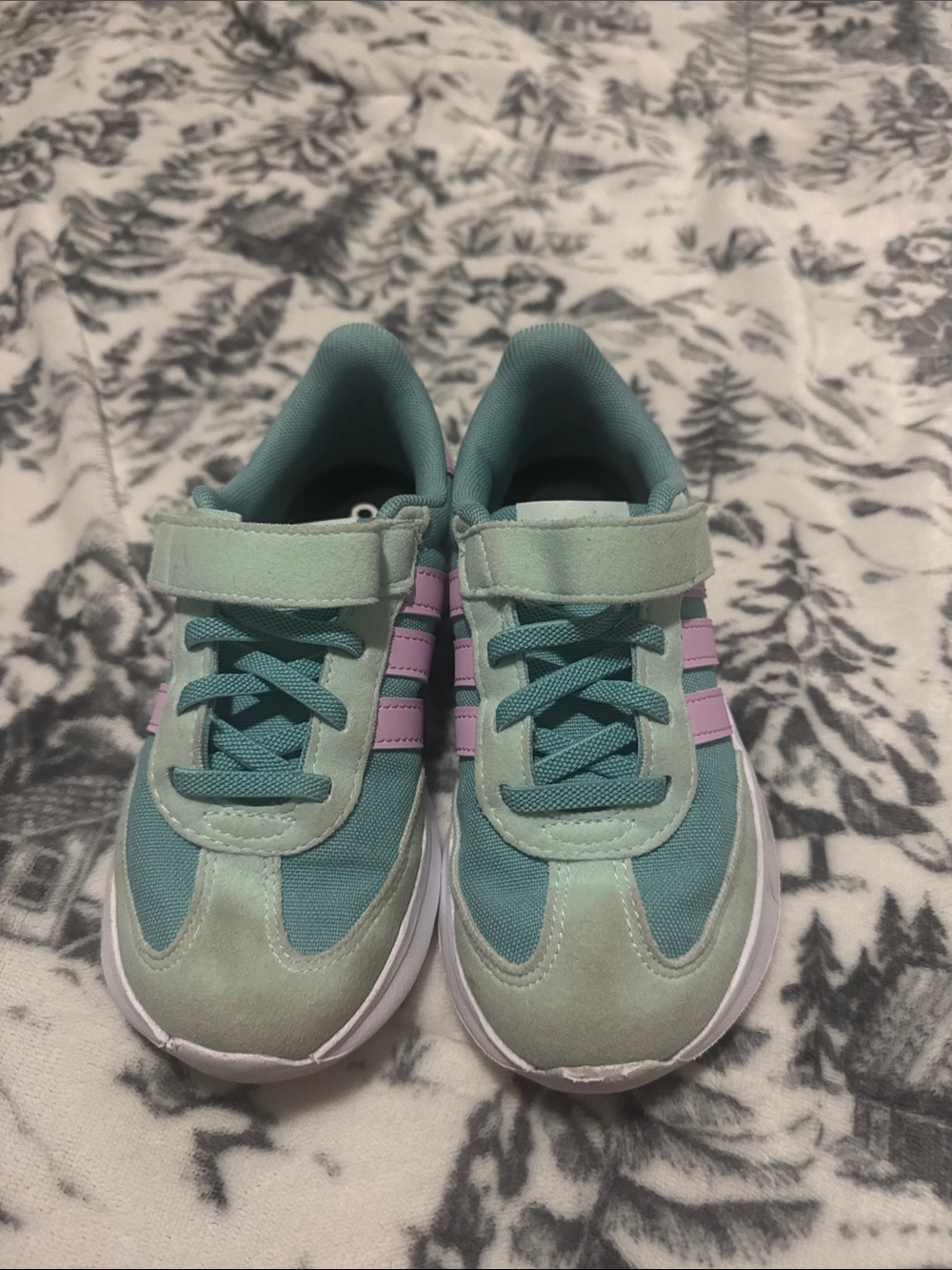Adidas Kids Mint & Lavender Athletic Sneakers